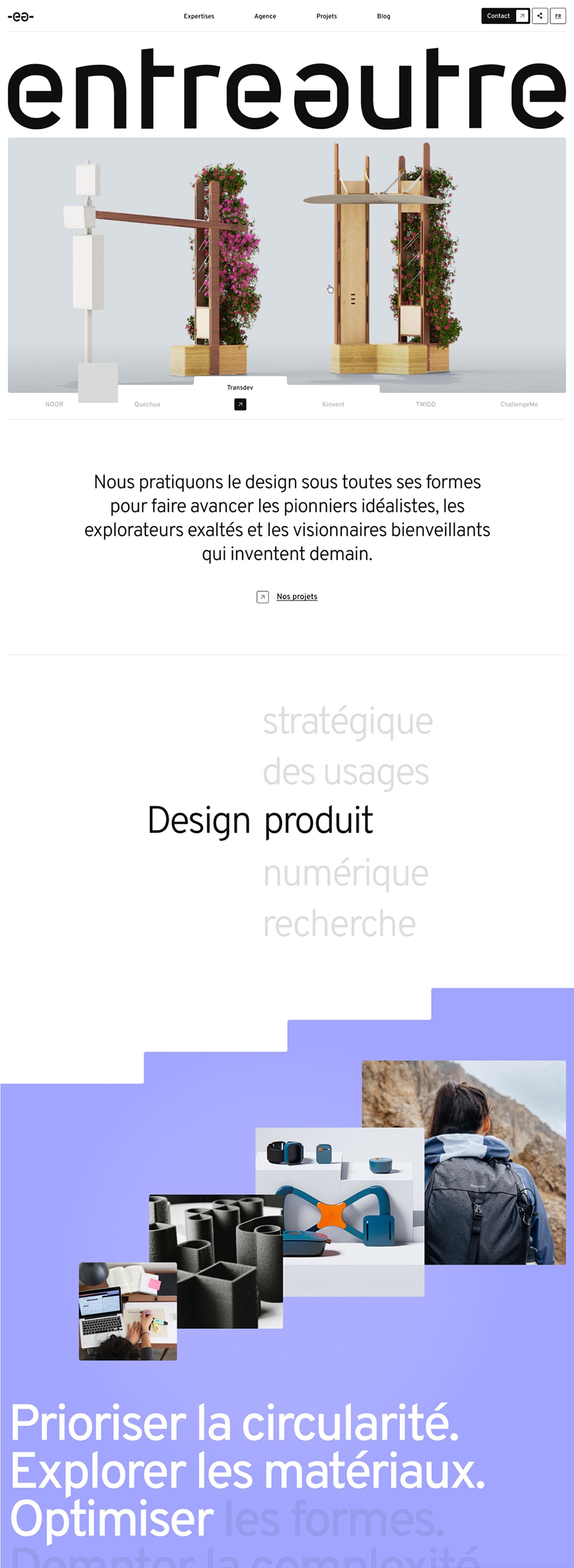 Entreautre - agence design - site vitrine